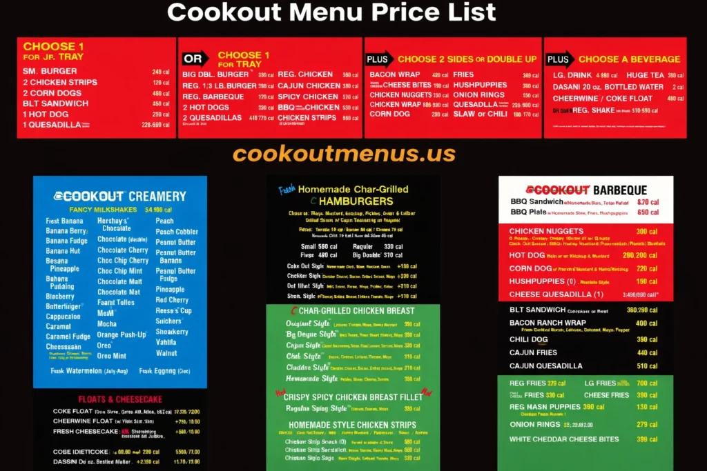 Cookout Menu Price List