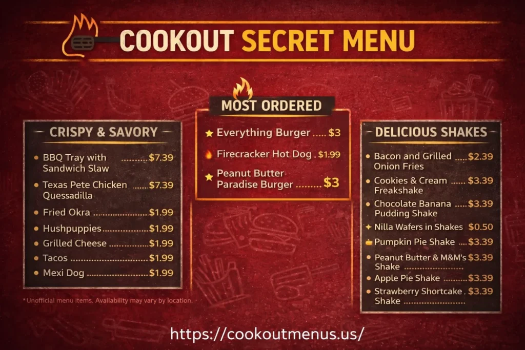 Cookout Secret Menu