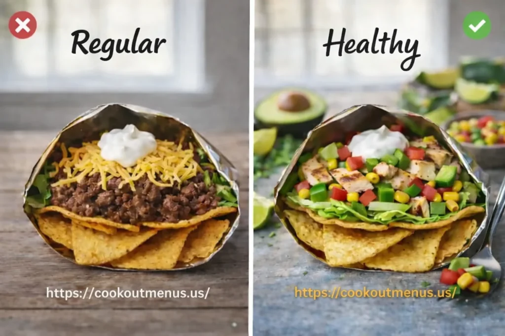 Regular Walking Taco vs Healthy walking taco