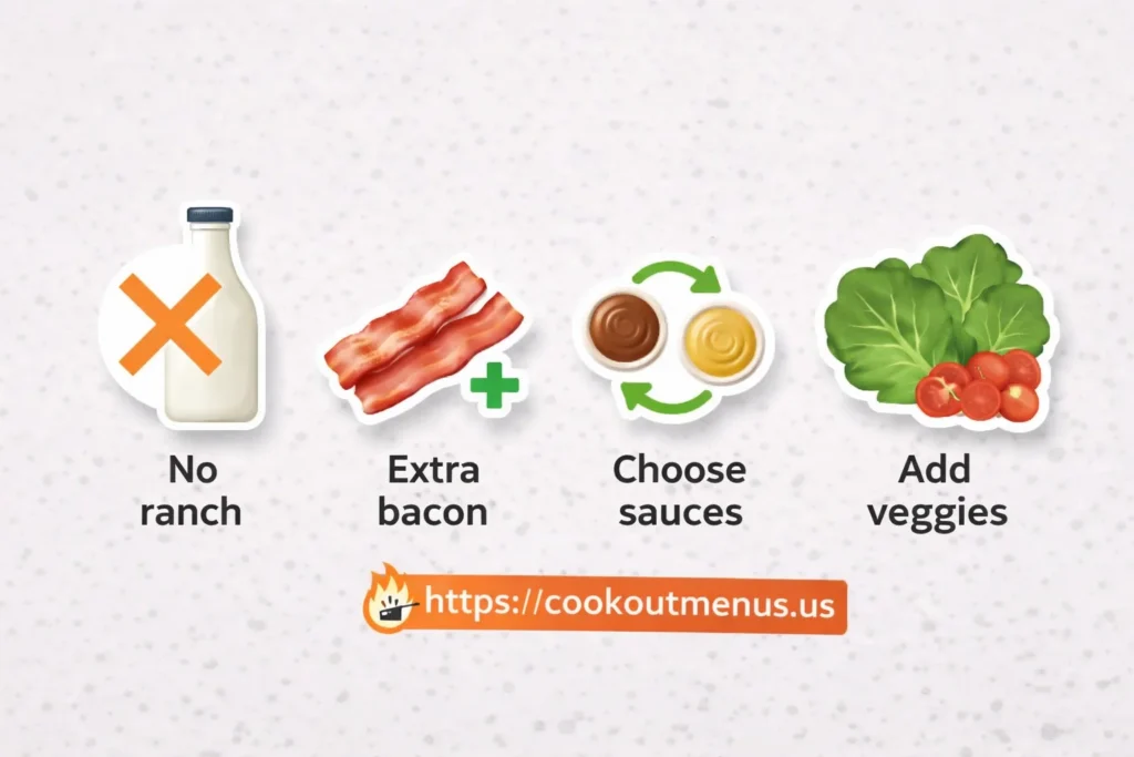 customization options for a Cookout Bacon Wrap