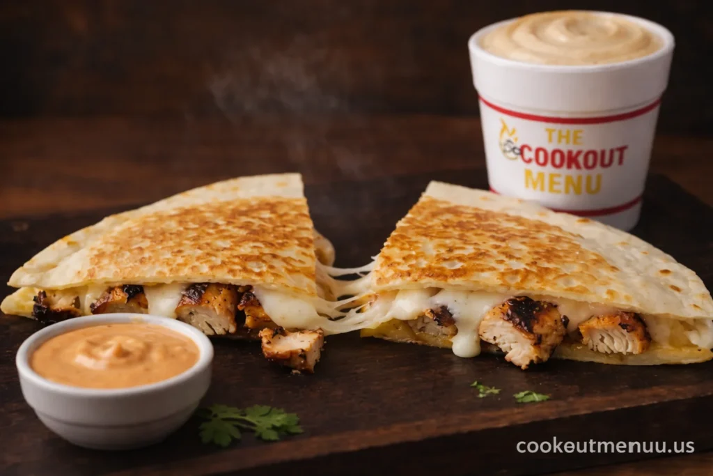 Cookout chicken quesadilla